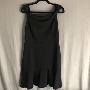ABS Collection Black Drop Shoulder Zip Back Little Black Dress